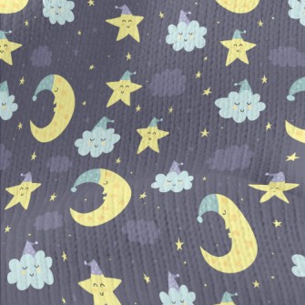 Good Night Moon Stars Cloud Stretch Jersey