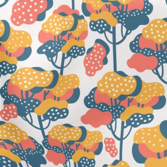 Childlike Little Trees Lightweight Cotton Poplin
