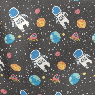 Outer Space Astronaut Lightweight Cotton Poplin