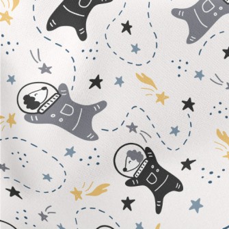 Space Dog Space Adventure Lightweight Cotton Poplin