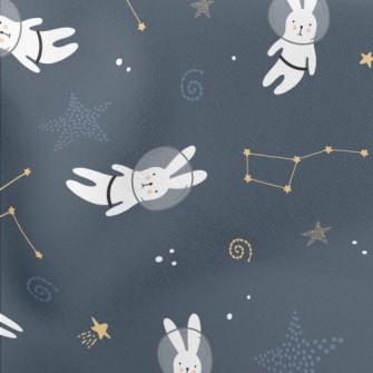 Stars And Space Bunny Lightweight Cotton Poplin
