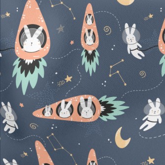 Carrot Rocket Lightweight Cotton Poplin
