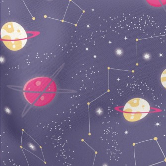 Universe Planet Stars Lightweight Cotton Poplin