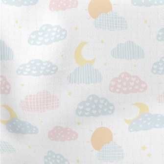 Love Dots Grid Cloud Lightweight Cotton Poplin