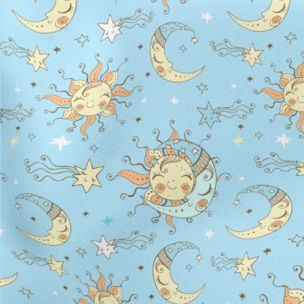 Smiling Sun And Moon Lightweight Cotton Poplin