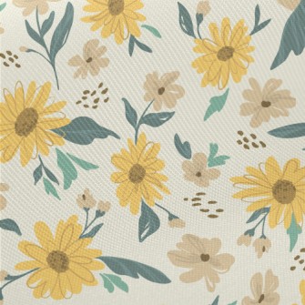Doodle Sunflower Midweight Cotton Poplin