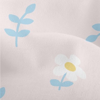 Lovely Flowers And Leaves Lightweight Performance Linen