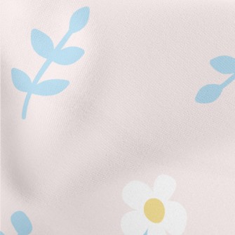 Lovely Flowers And Leaves Lightweight Cotton Poplin
