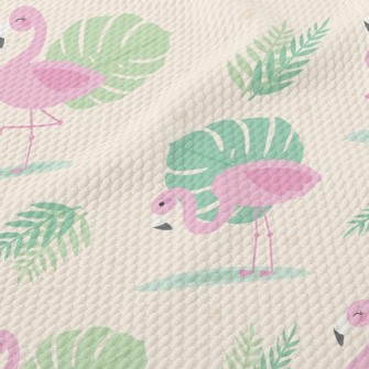 Tropical Flamingo Birdseye Piqué
