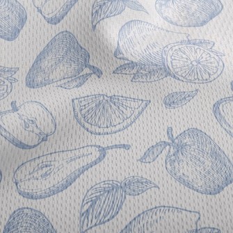 Sketch Of Beautiful Fruits Athletic Mesh Flat Back