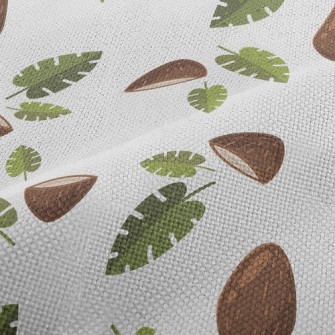 Coconut Shell And Leaves Performance Linen