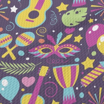 Colorful And Happy Carnival Birdseye Piqué