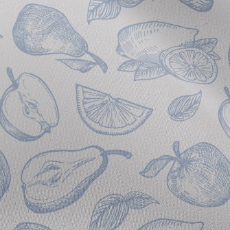 Sketch Of Beautiful Fruits Chiffon