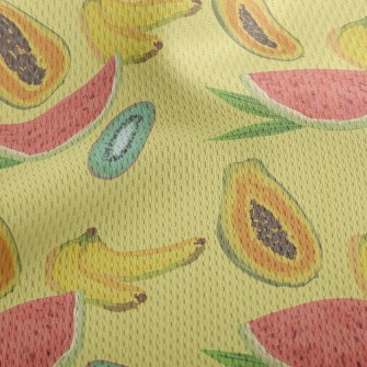 Watercolor Painting Of Tropica Athletic Mesh Flat Back