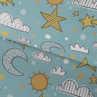 Sun Moon Stars Sky Waterproof Oxford