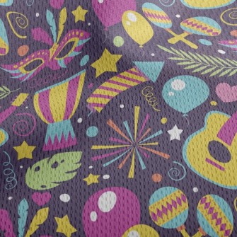 Colorful And Happy Carnival Athletic Mesh Flat Back