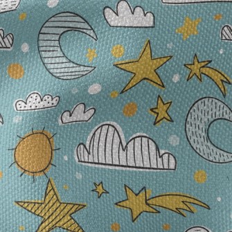 Sun Moon Stars Sky Waterproof Canvas