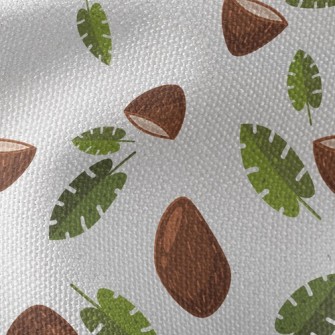 Coconut Shell And Leaves Waterproof Canvas