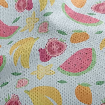 Watermelon Star Fruit Guava Athletic Mesh Flat Back