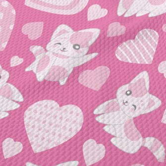 Cute Loving Cat Birdseye Piqué