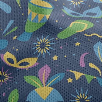 Carnival Mask Party Athletic Mesh Flat Back