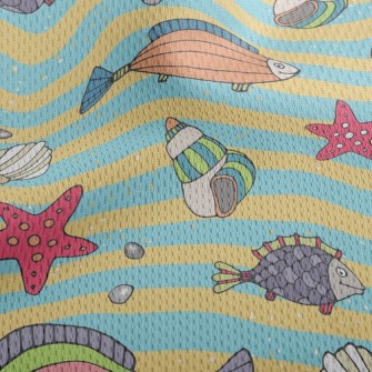 Colorful Sea Bottom Fish Athletic Mesh Flat Back