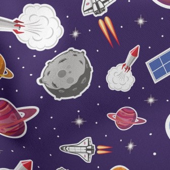 Outer Space Spaceship Rocket Stretch Ponte
