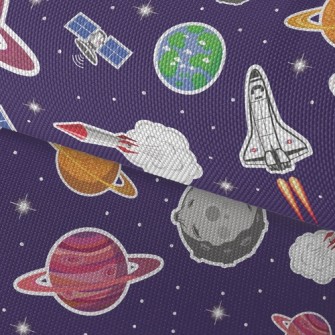 Outer Space Spaceship Rocket Waterproof Oxford