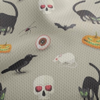 Evil Pumpkin Black Cat Mouse Athletic Mesh Flat Back