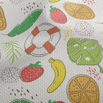 Tropical Cooling Fruits Athletic Mesh Flat Back