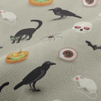 Evil Pumpkin Black Cat Mouse Performance Linen