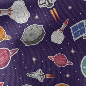 Outer Space Spaceship Rocket Waterproof Canvas