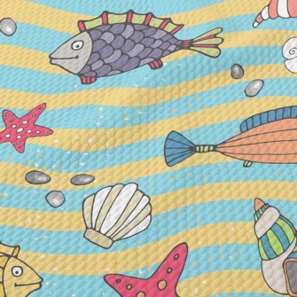 Colorful Sea Bottom Fish Birdseye Piqué