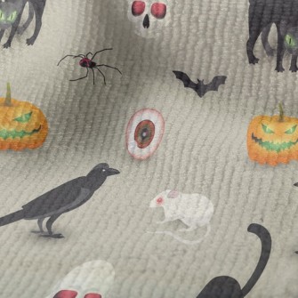 Evil Pumpkin Black Cat Mouse Terry