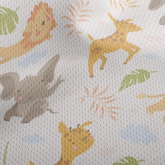 Lion Chasing Small Animals Athletic Mesh Flat Back