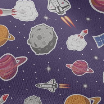 Outer Space Spaceship Rocket Chiffon