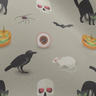 Evil Pumpkin Black Cat Mouse Chiffon