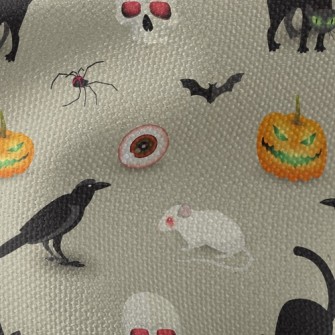 Evil Pumpkin Black Cat Mouse Waterproof Canvas