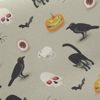 Evil Pumpkin Black Cat Mouse Twill