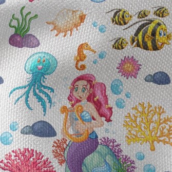 Undersea Mermaid Princess Waterproof Canvas