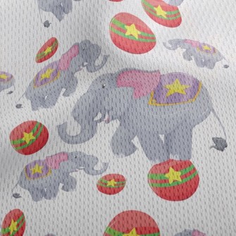 Circus Elephant Show Athletic Mesh Flat Back