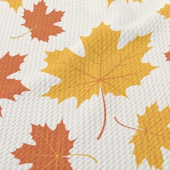 Autumn Yellow Leaves Birdseye Piqué