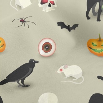 Evil Pumpkin Black Cat Mouse Micro Fleece