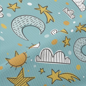 Sun Moon Stars Sky Piqué