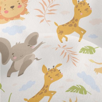 Lion Chasing Small Animals Lightweight Performance Linen