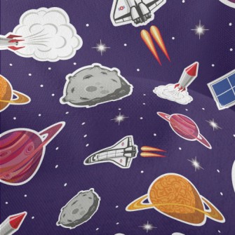 Outer Space Spaceship Rocket Lightweight Performance Linen