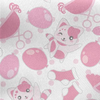 Happy Dreamy Cat Jersey Backed Fleece