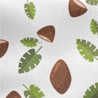 Coconut Shell And Leaves Jersey Backed Fleece