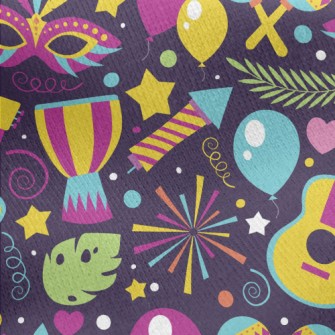 Colorful And Happy Carnival Jersey Backed Fleece