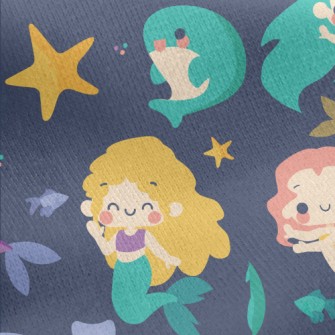 Pretty Mermaid Princess Jersey Backed Fleece
